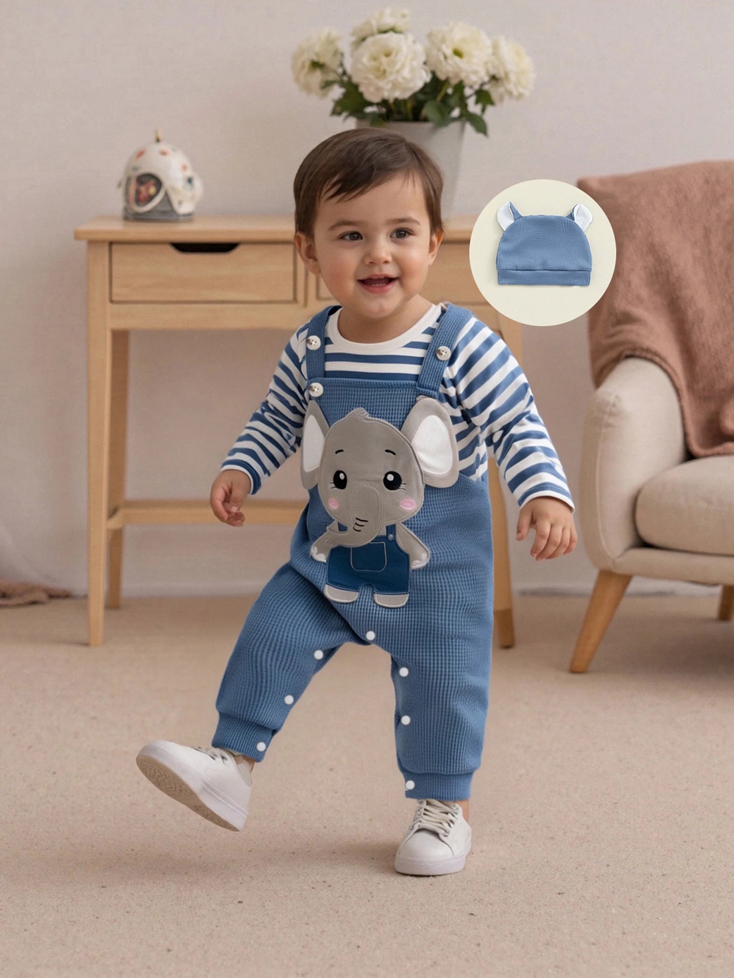 Baby Boy 3-Piece Overalls Set