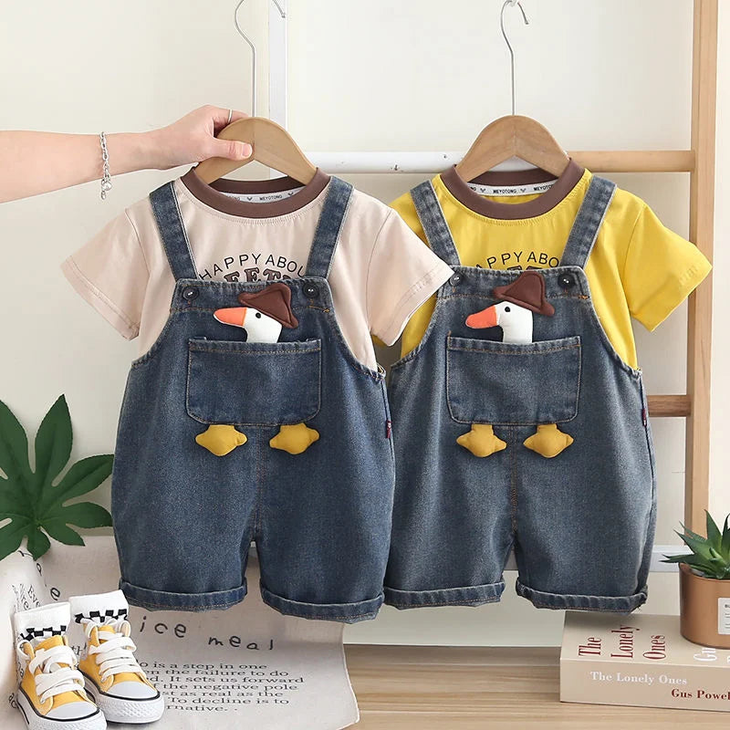 Baby T-Shirt & Denim Overalls
