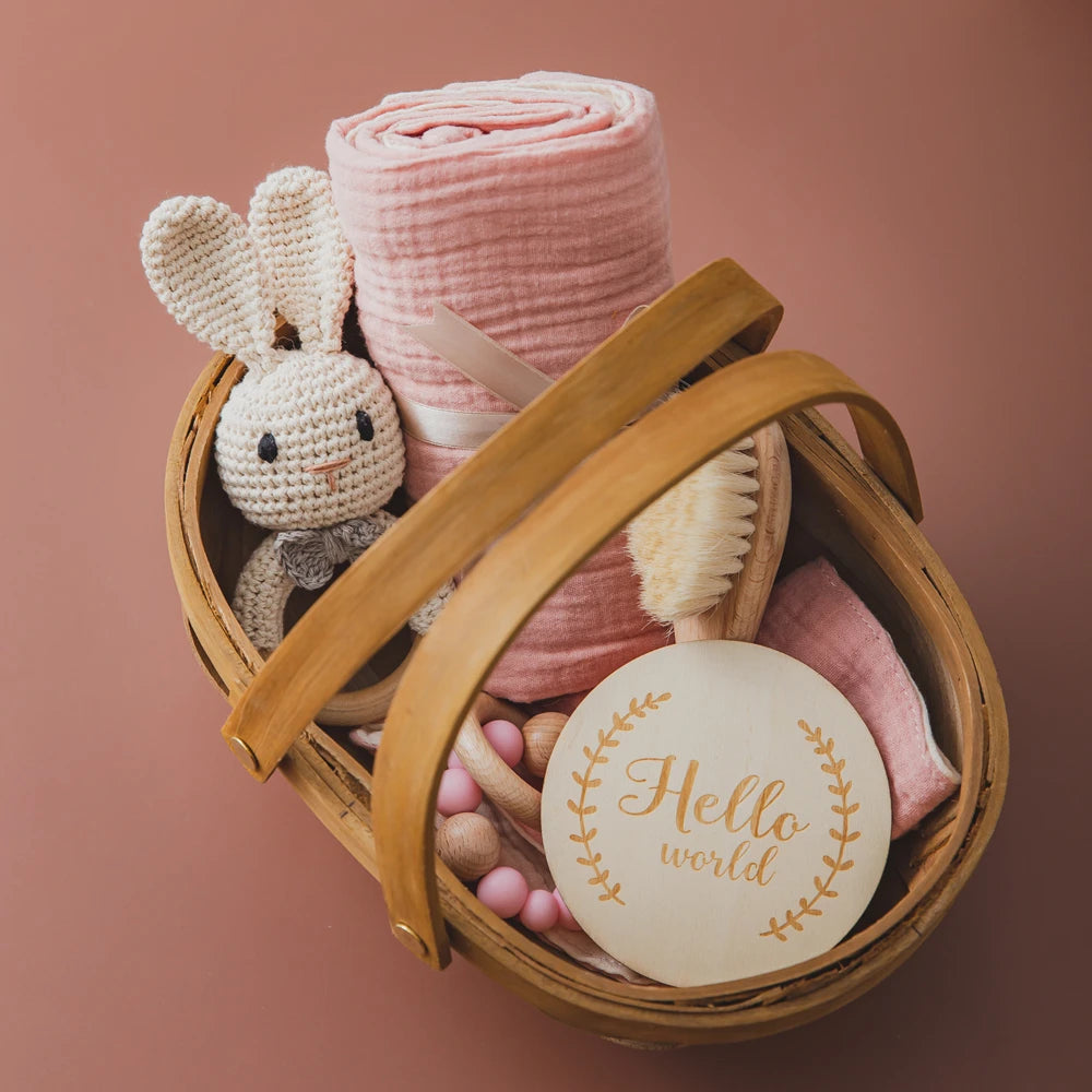 Newborn Bath Toy & Milestone Card Gift Set