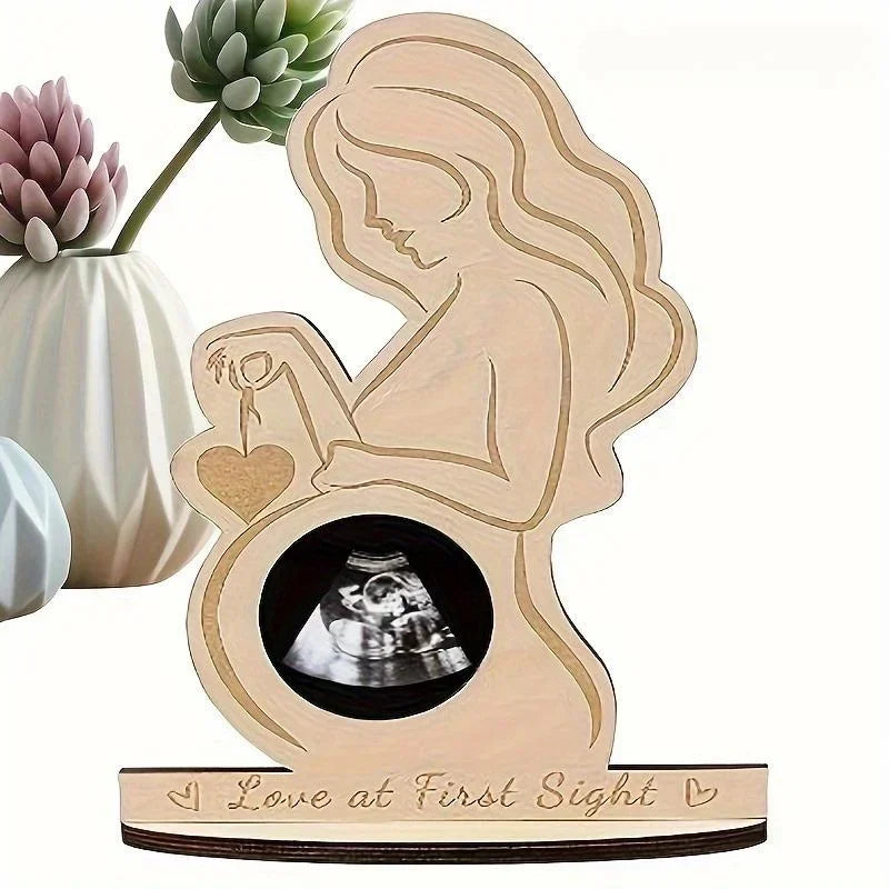 Wooden Baby Ultrasound Sonogram Photo Frame