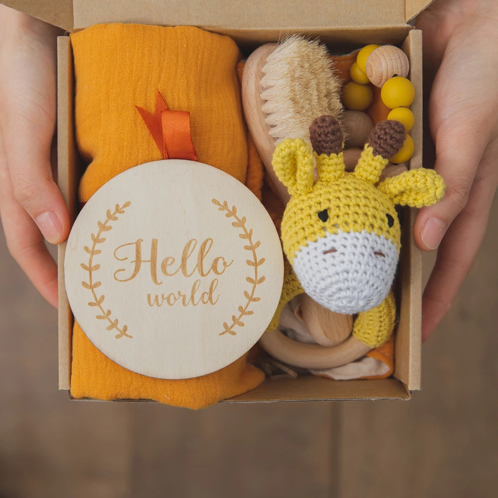 Newborn Bath Toy & Milestone Card Gift Set