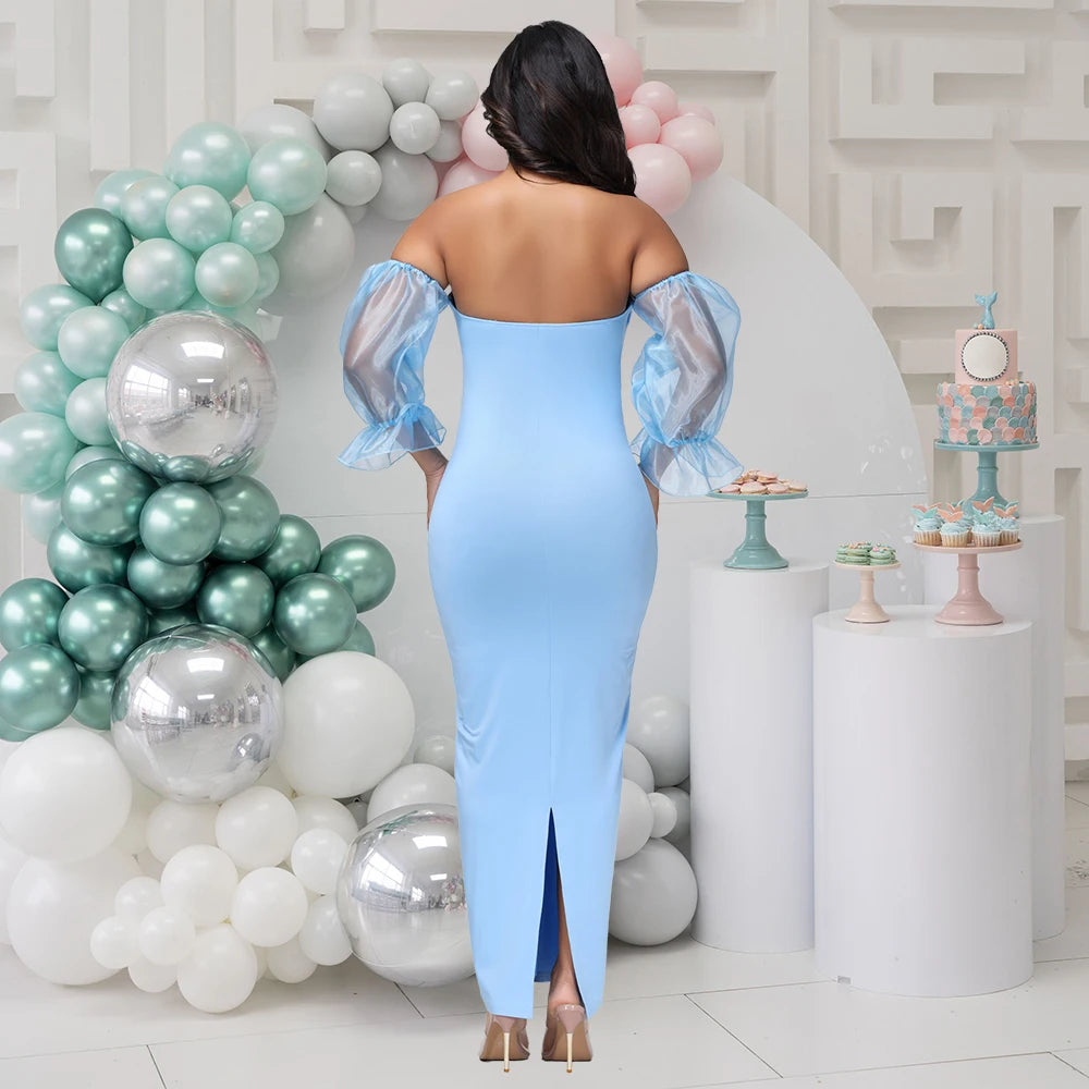 Off-Shoulder Maternity Gown