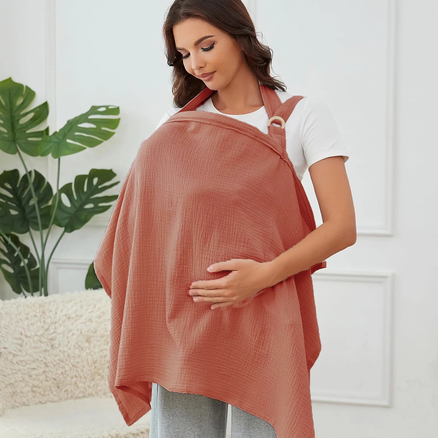 Muslin Nursing Cover with Arch Neckline