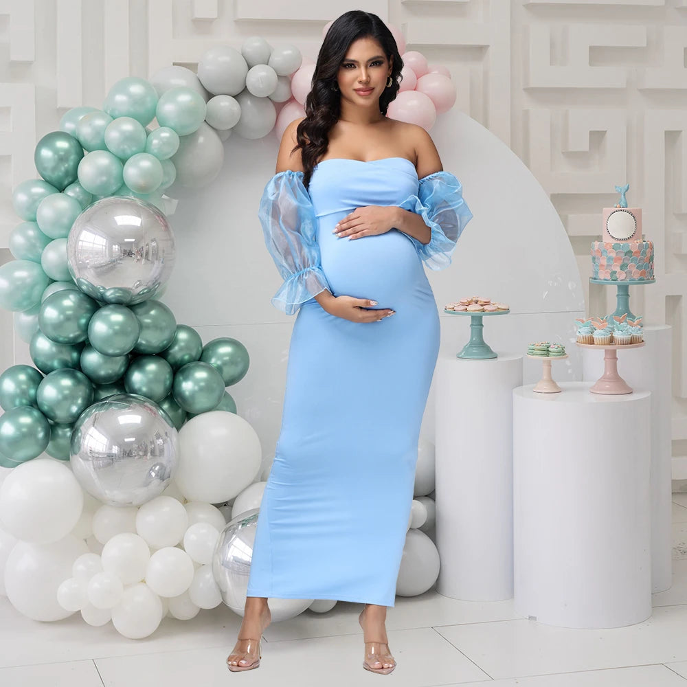 Off-Shoulder Maternity Gown