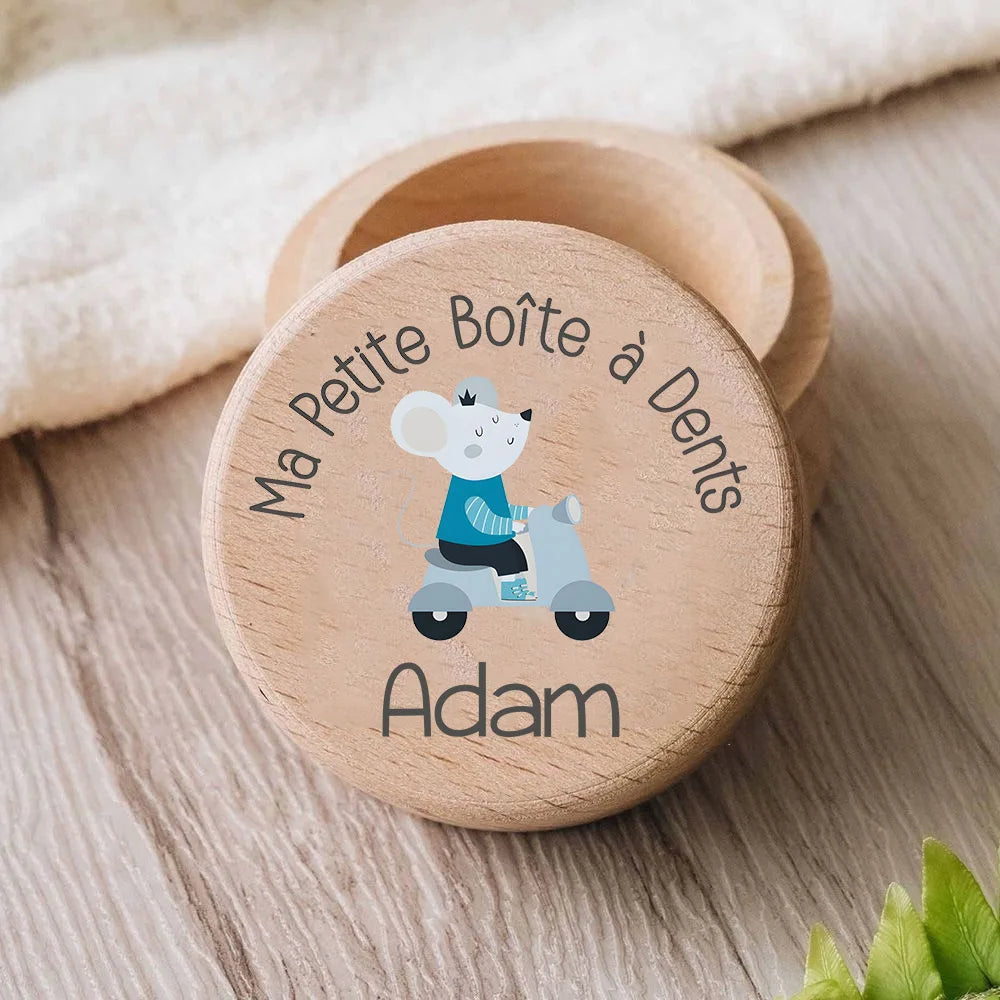 Wooden Baby Tooth Trinket Box