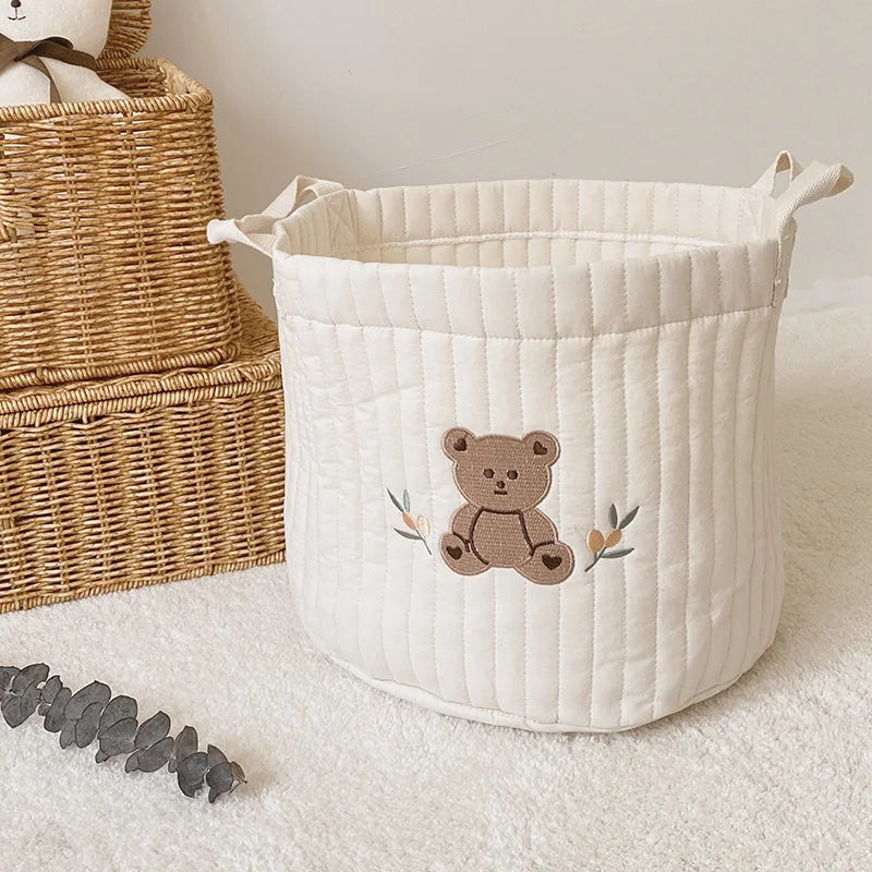 Cotton Embroidery Crib Organizer Mommy Bag