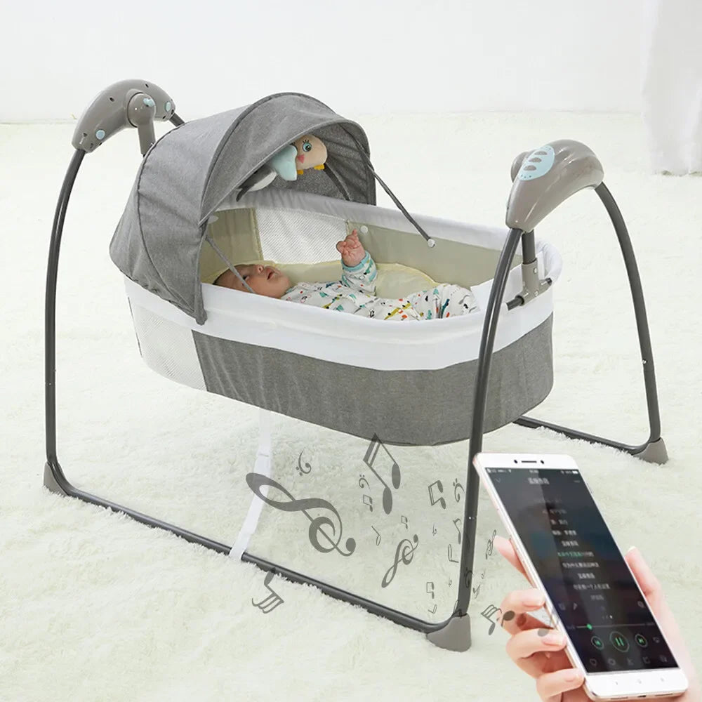 3-in-1 Electric Baby Shaking Bed with Music & Net