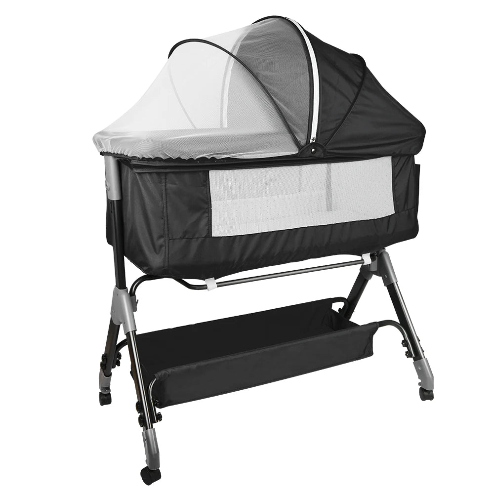 Height-Adjustable Baby Bedside Co-Sleeper Crib