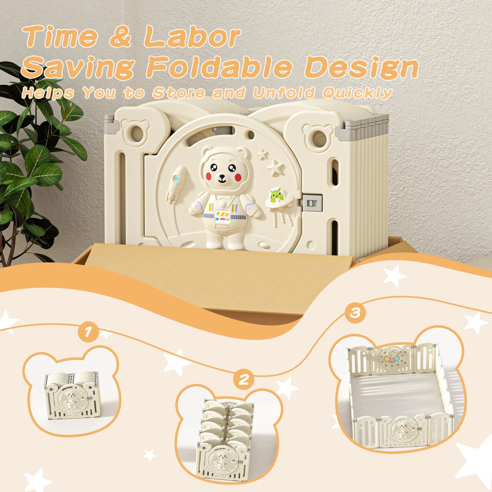 Baby Playpen with Safety Fence