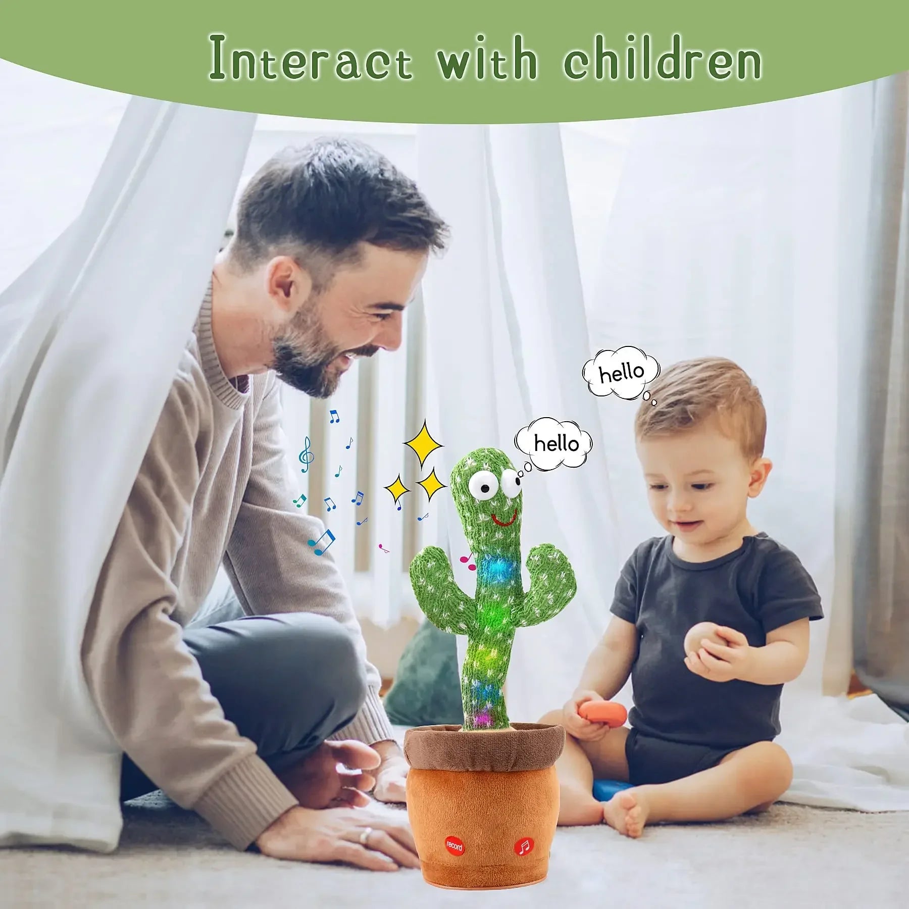 Dancing Cactus Talking Plush Toy with Voice Changer