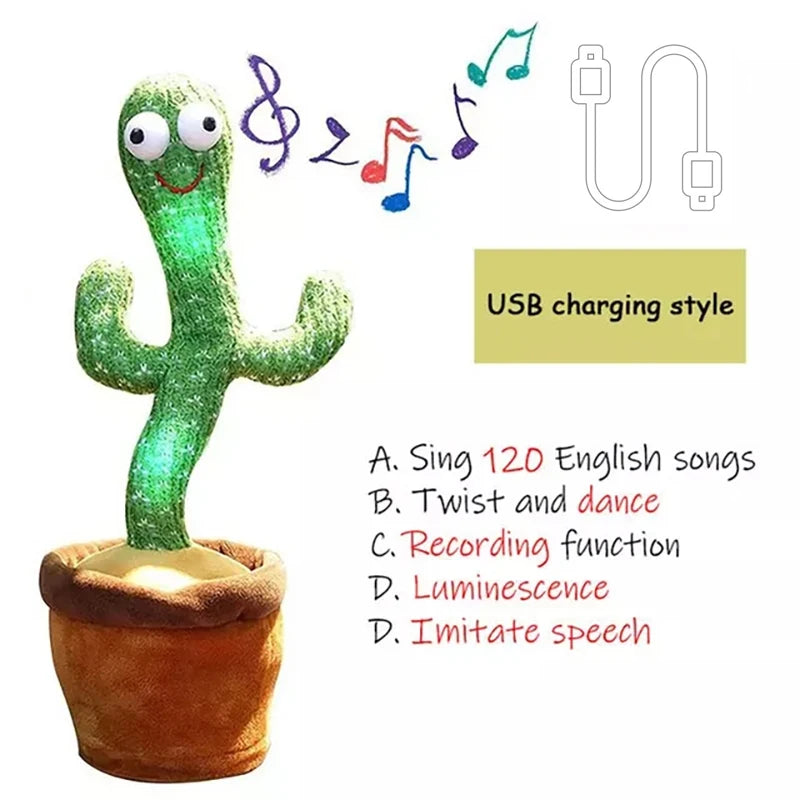 Dancing Cactus Talking Plush Toy with Voice Changer