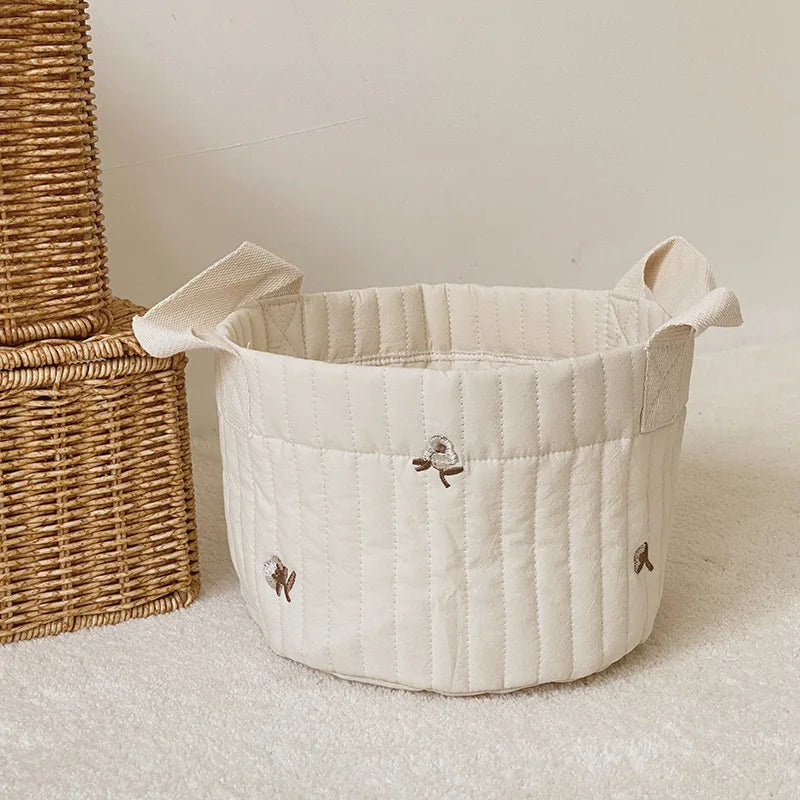 Cotton Embroidery Crib Organizer Mommy Bag