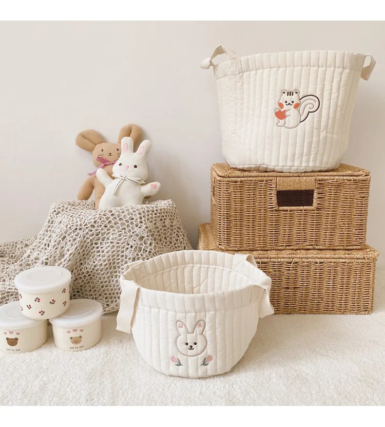 Cotton Embroidery Crib Organizer Mommy Bag