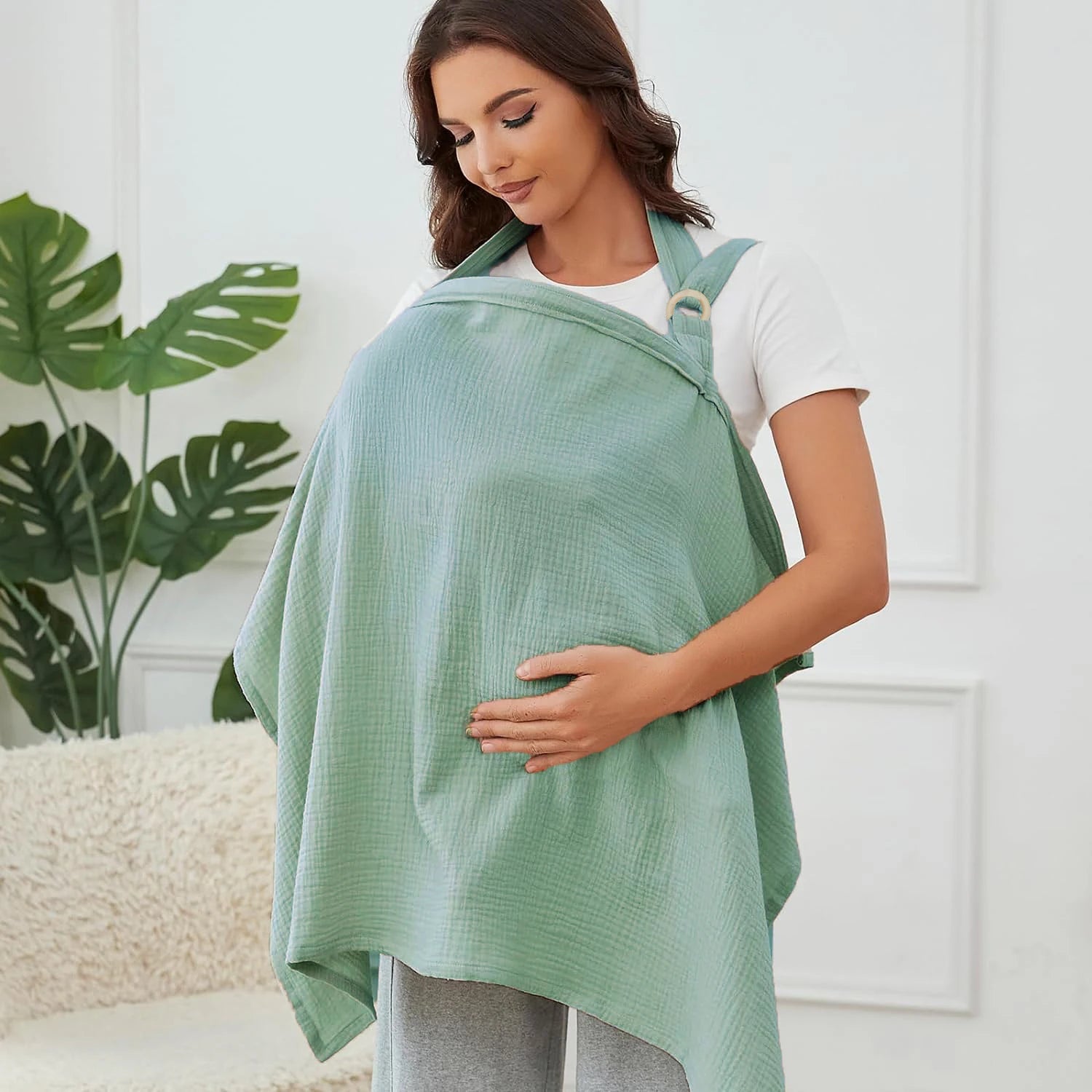 Muslin Nursing Cover with Arch Neckline