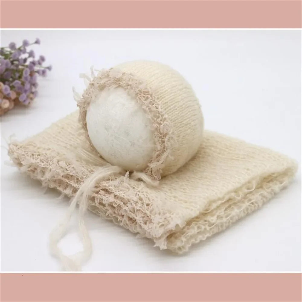 Newborn Knitted Hat & Wrap Set