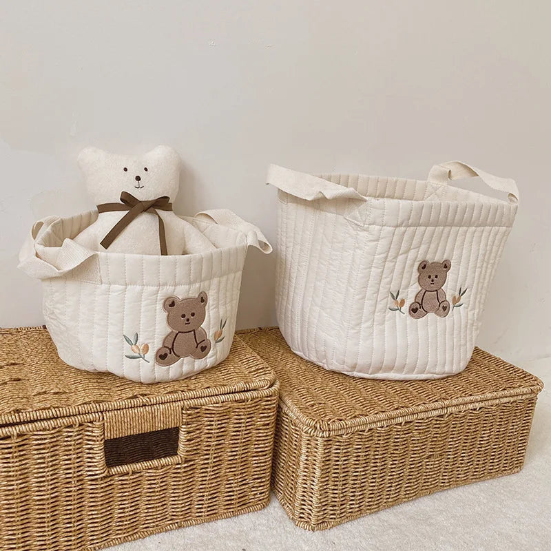 Cotton Embroidery Crib Organizer Mommy Bag