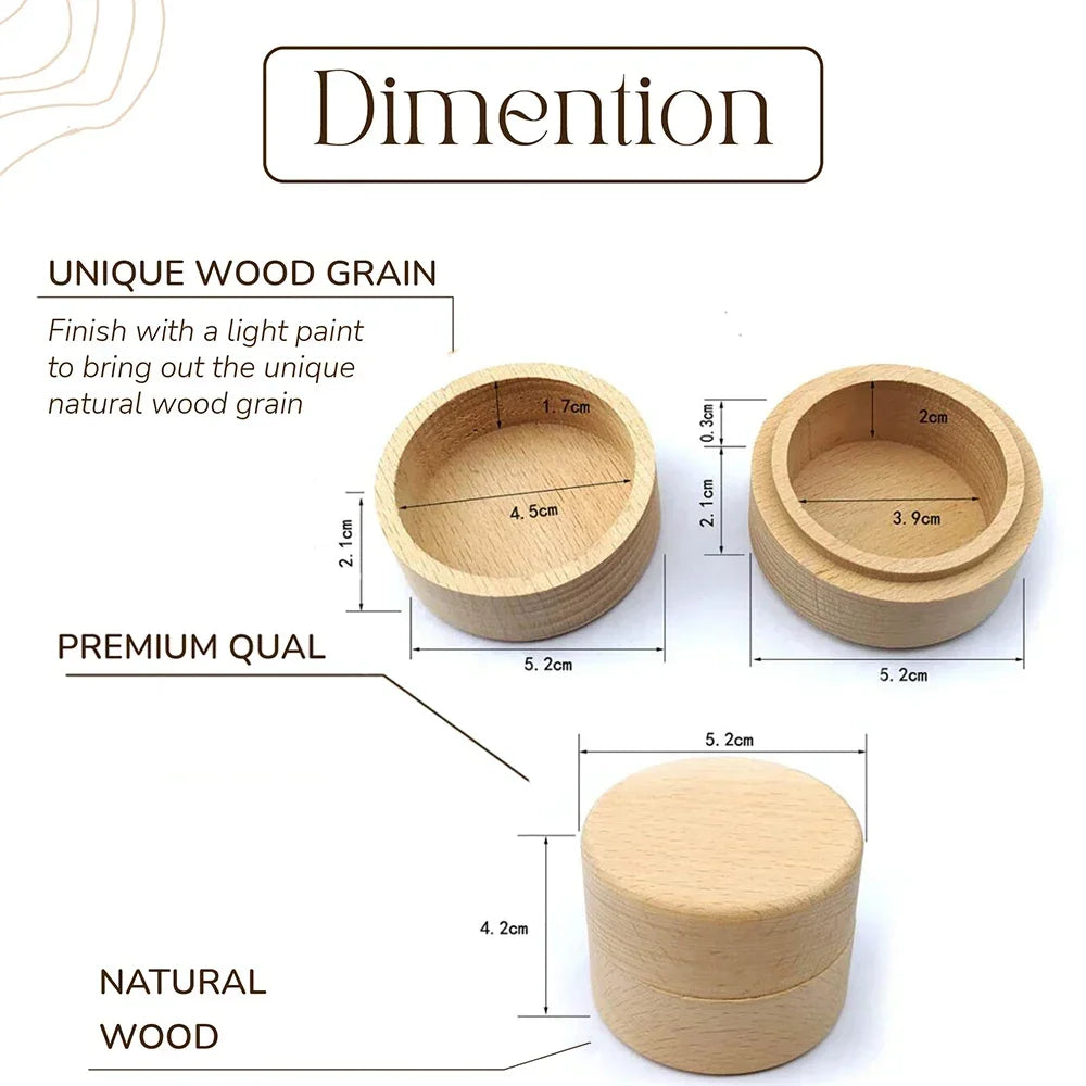 Wooden Baby Tooth Trinket Box