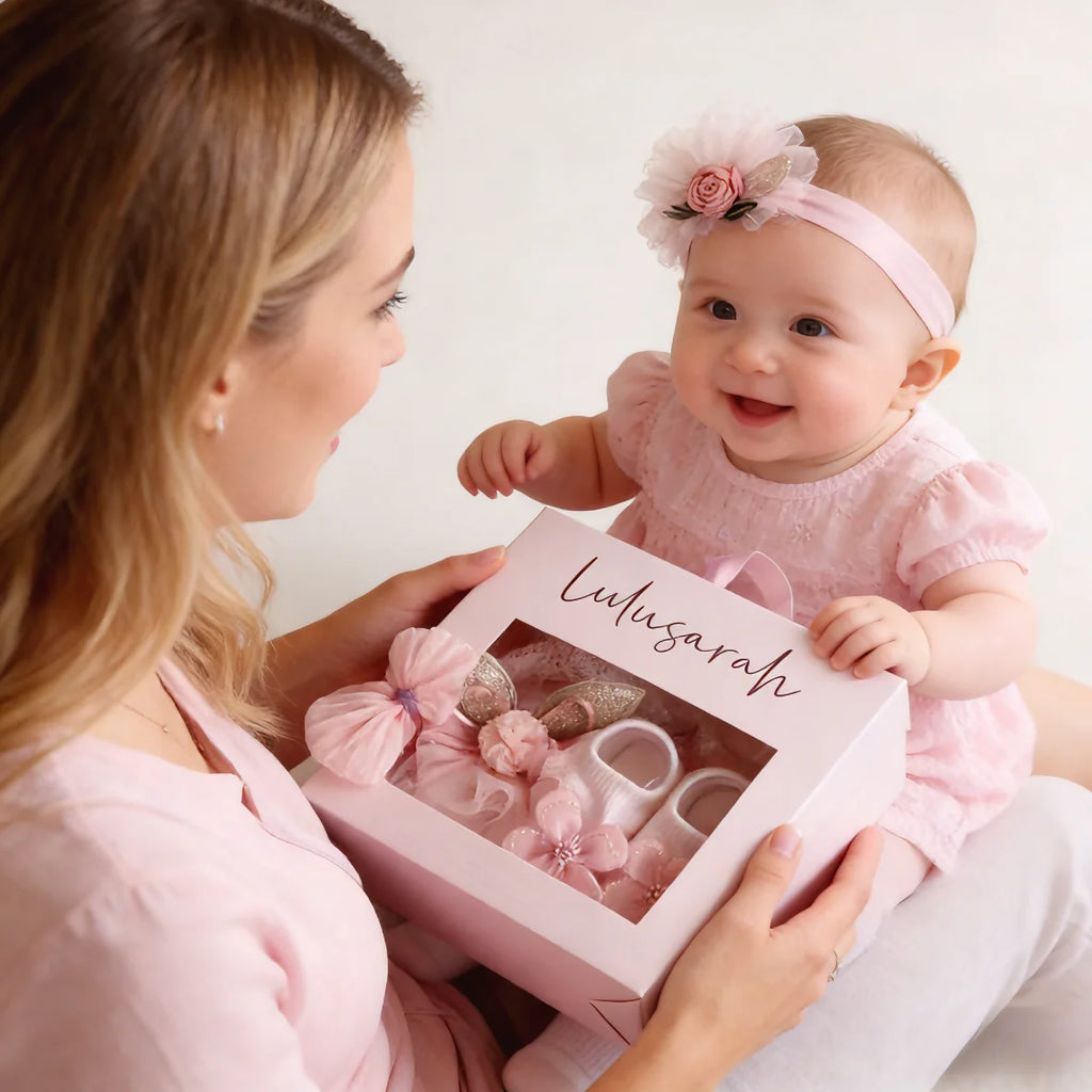 Baby Girl Socks & Bow Set