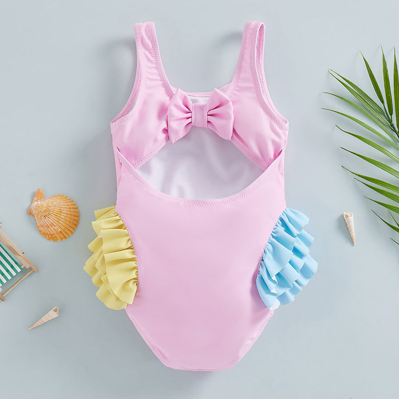 Girls Seahorse Ruffle Swimsuit