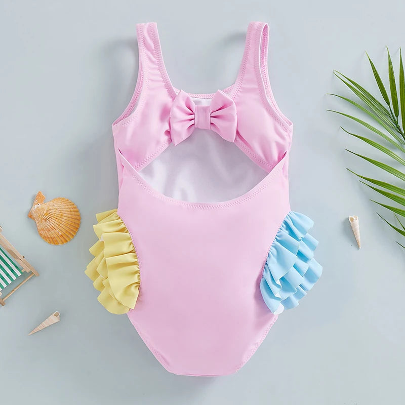Girls Seahorse Ruffle Swimsuit