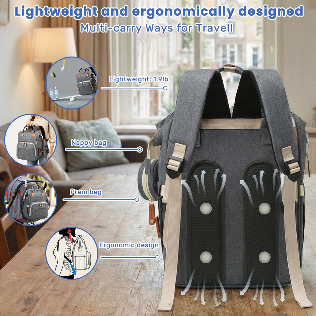 Diaper Backpack with Changing Pad