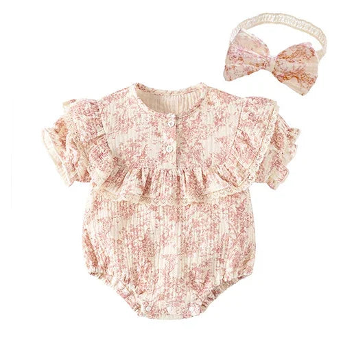 Baby Girls Cotton Print Jumpsuit (0-24M)