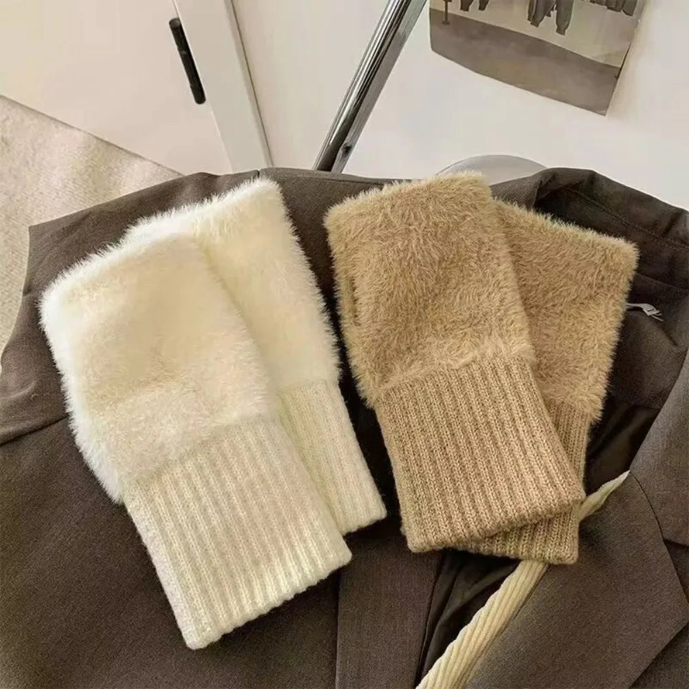 Women's Half-Finger Winter Gloves