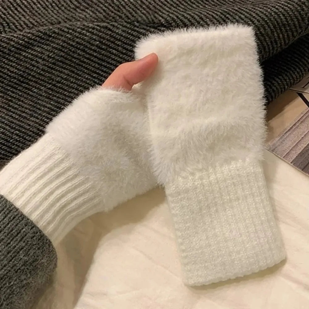 Women's Half-Finger Winter Gloves