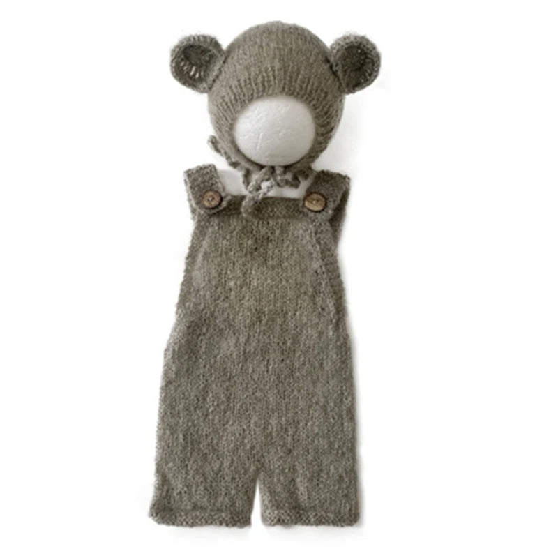 Newborn Bear Hat Romper Outfit