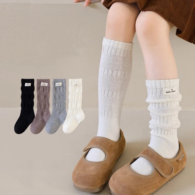 Retro Cotton Knee High Girls Socks