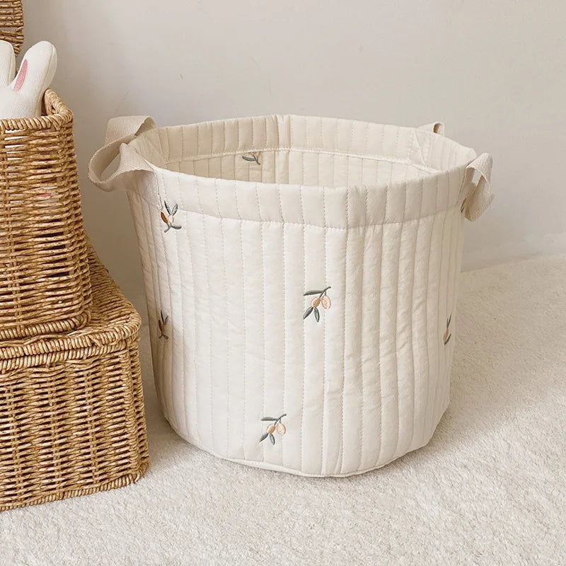 Cotton Embroidery Crib Organizer Mommy Bag