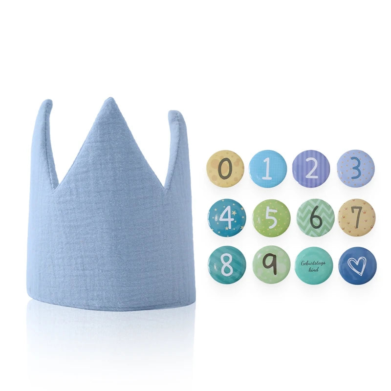 Baby Birthday Crown Hat Set