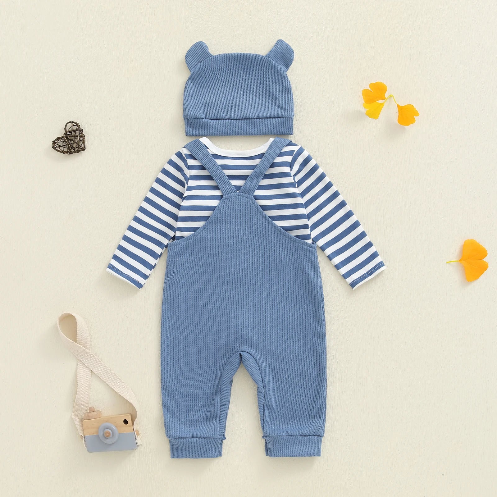 Baby Boy 3-Piece Overalls Set