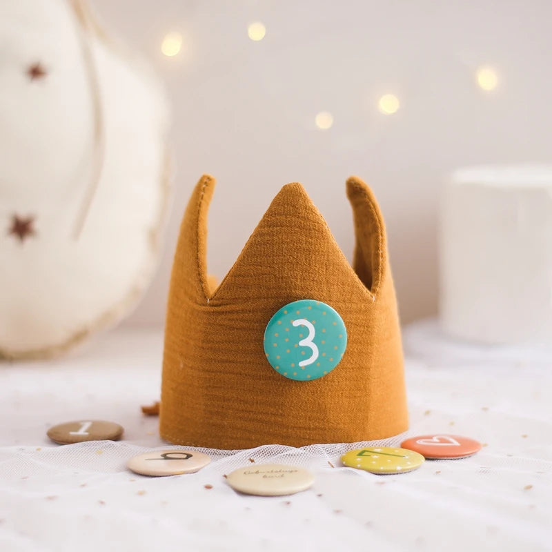 Baby Birthday Crown Hat Set