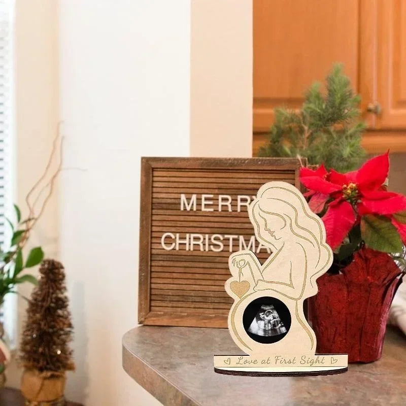 Wooden Baby Ultrasound Sonogram Photo Frame
