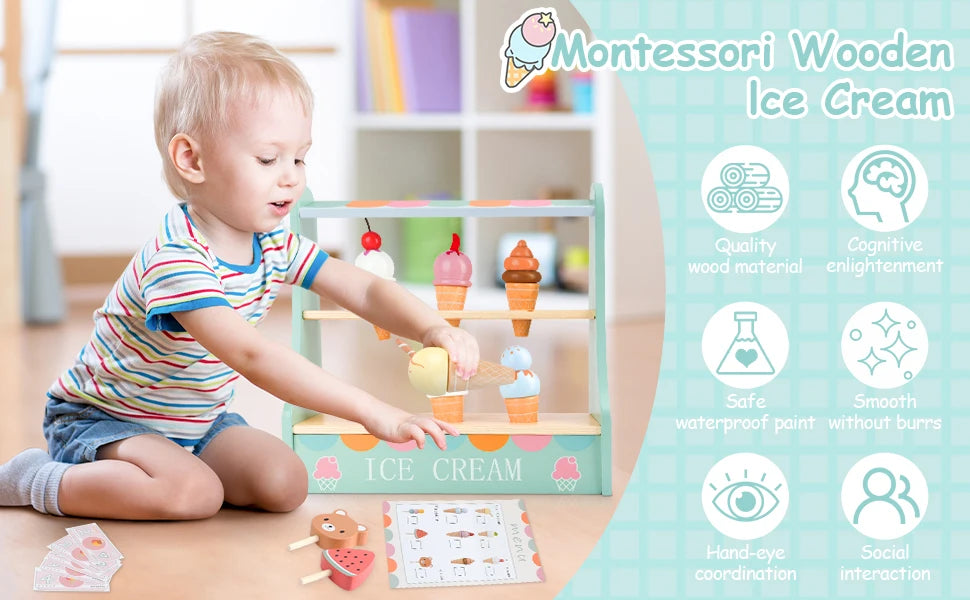 Wooden Ice Cream Play Set