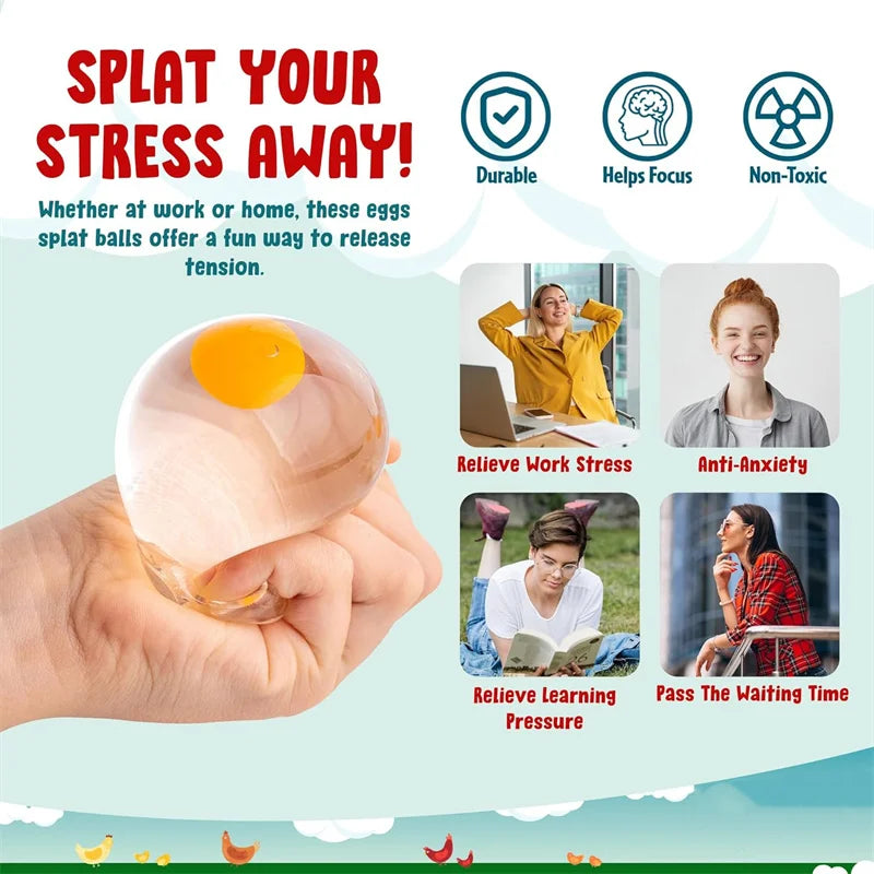 Funky Egg Squishy Squeeze Splat Ball Toy