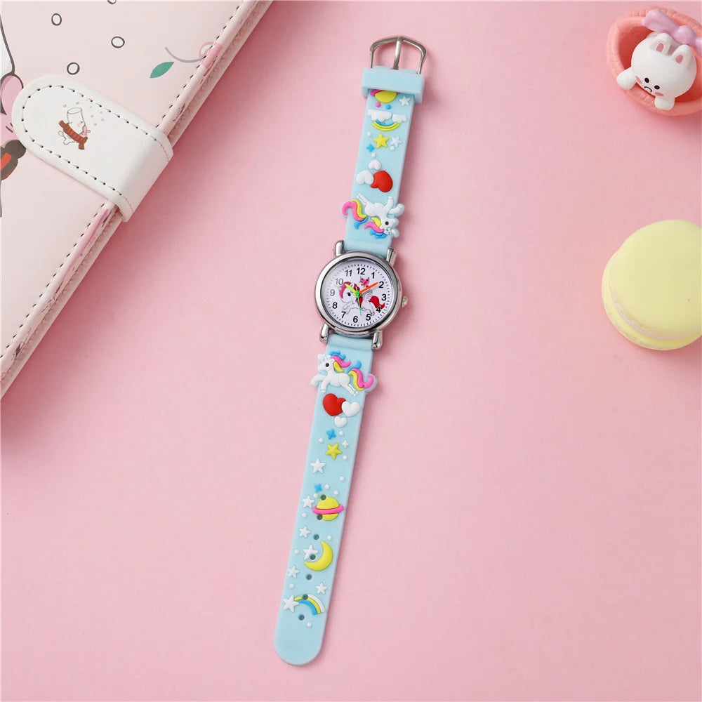 Cute Unicorn Children's watch Candy color Silicone band Cartoon watch