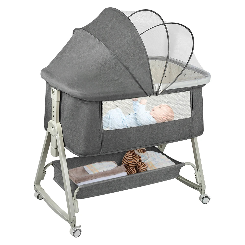Baby Co-Sleeper Bed with Mattress & Wheels