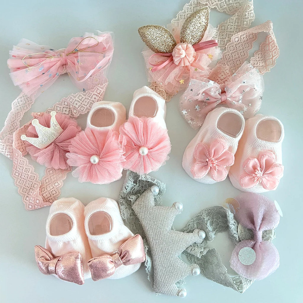 Baby Girl Socks & Bow Set