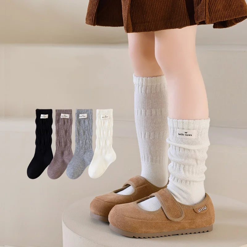 Retro Cotton Knee High Girls Socks