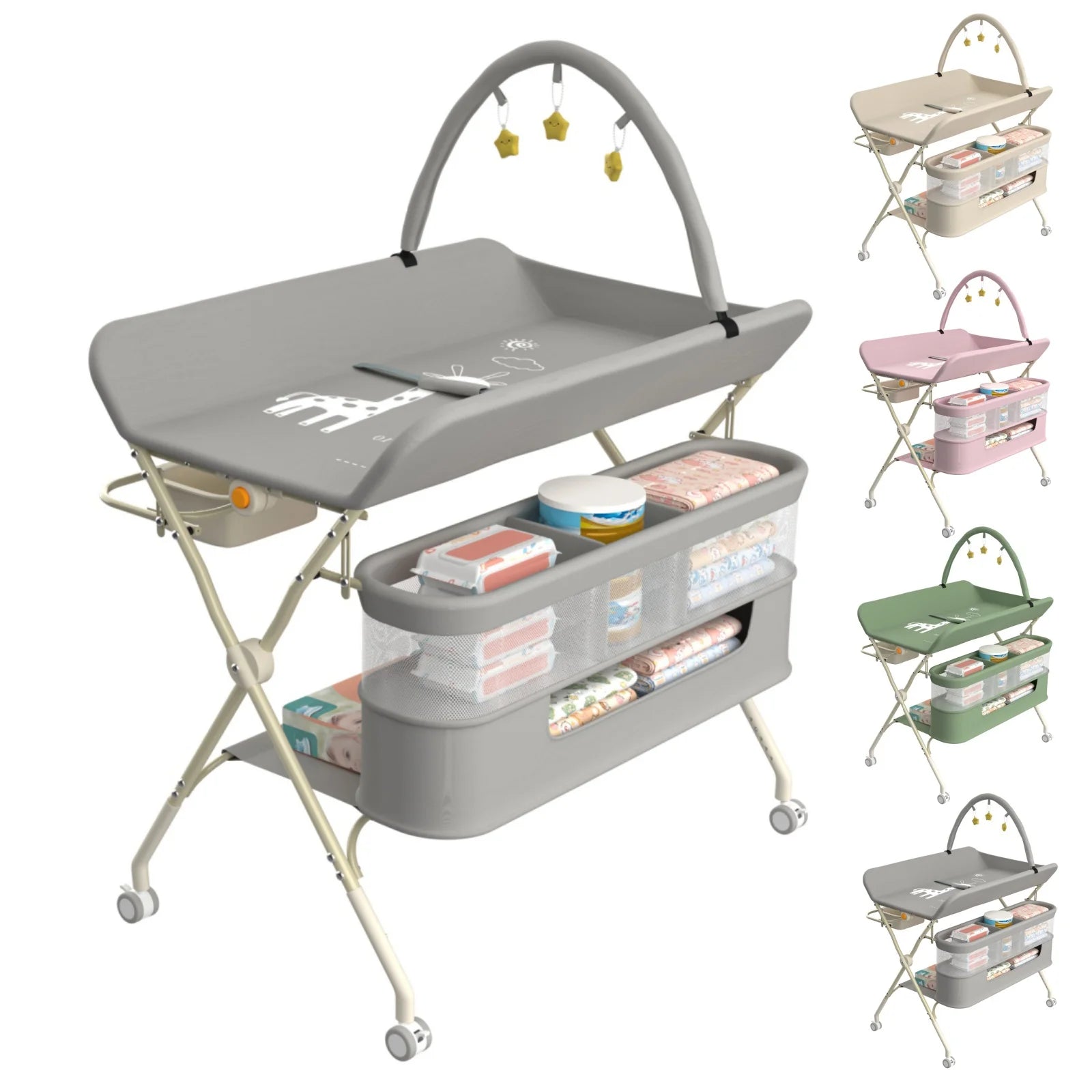4-in-1 Height-Adjustable Baby Changing Station