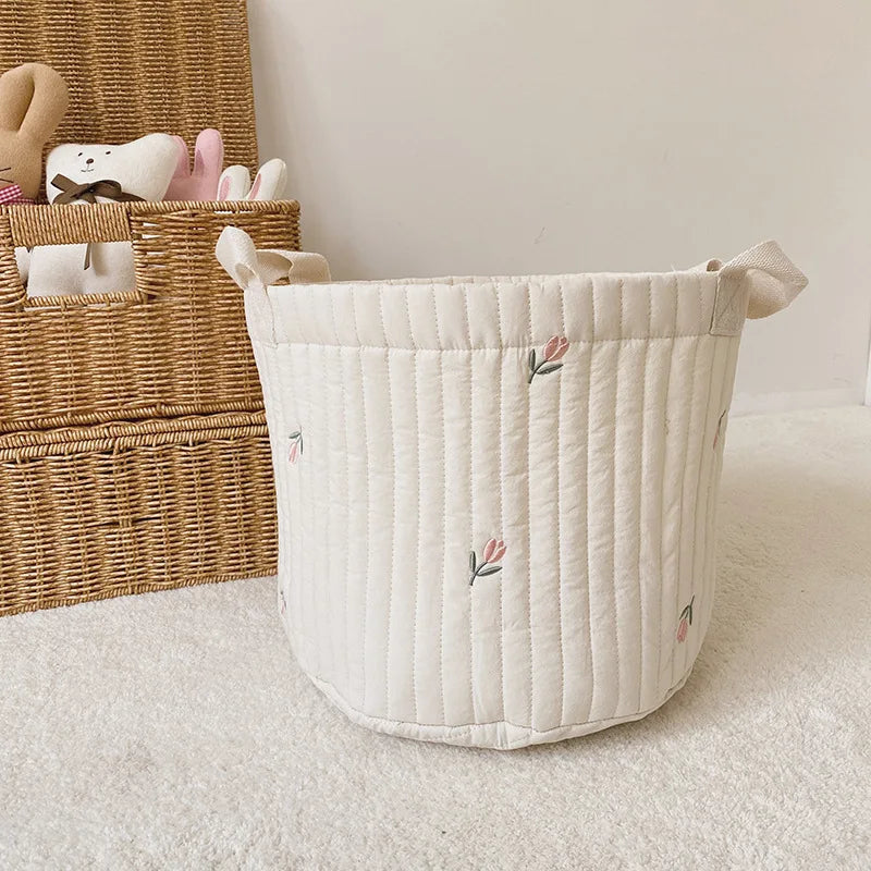 Cotton Embroidery Crib Organizer Mommy Bag
