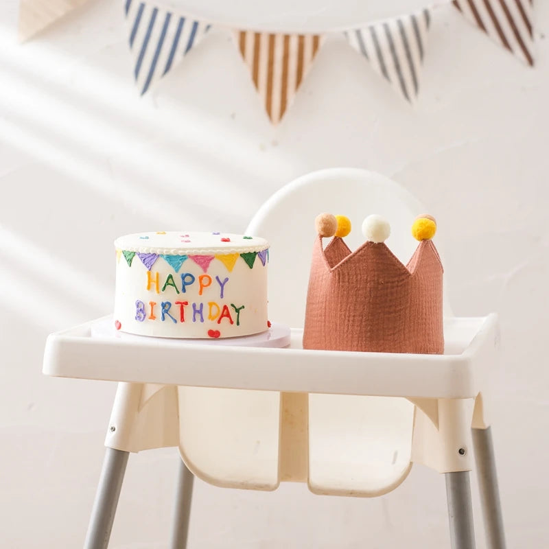 Baby Birthday Crown Hat Set
