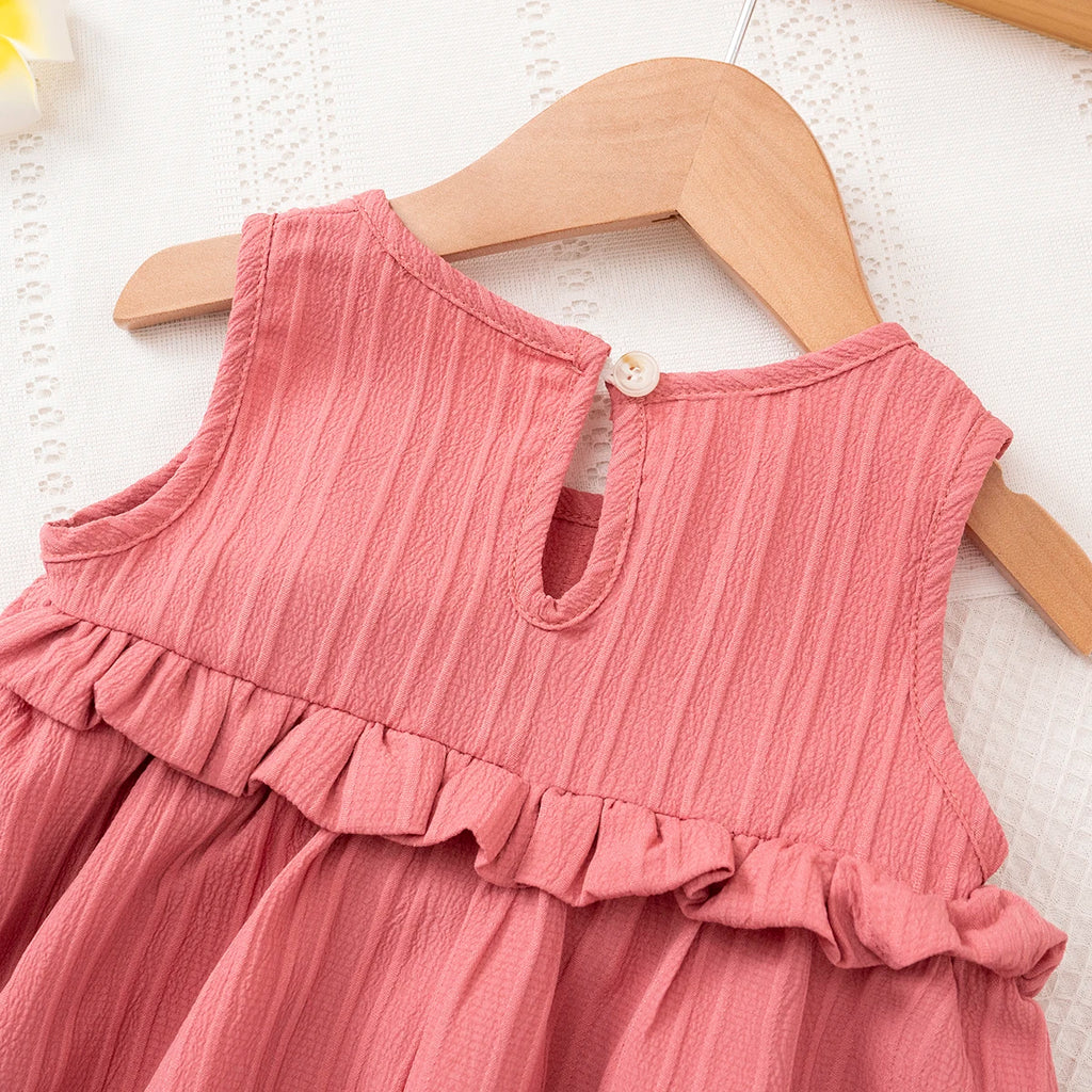 Girls Ruffle Hem Casual Dress