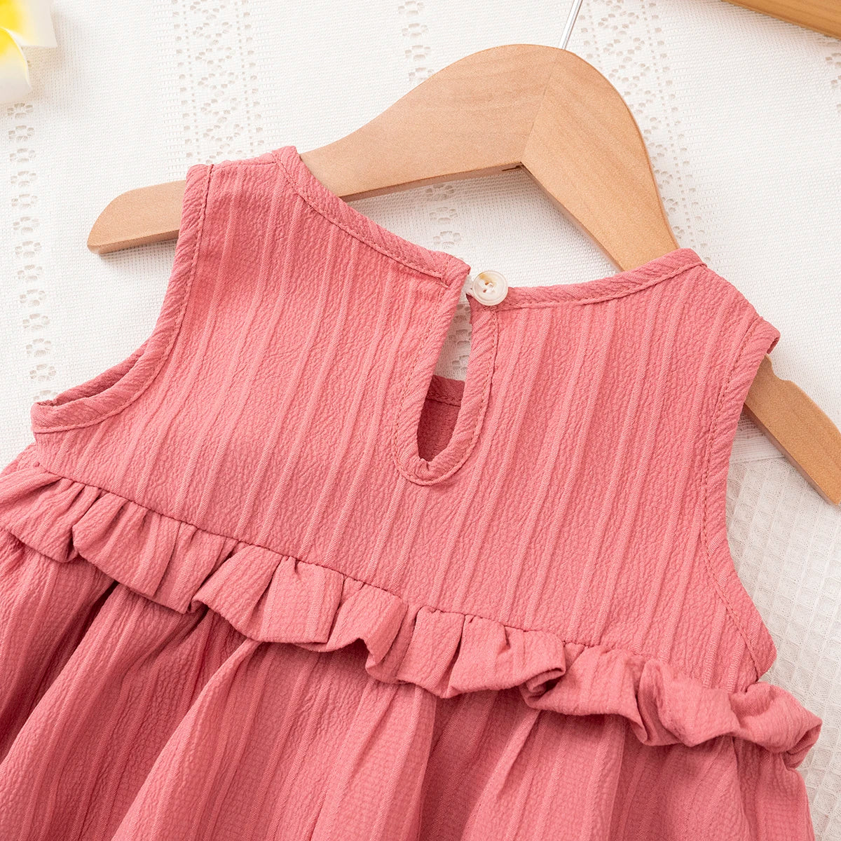 Girls Ruffle Hem Casual Dress