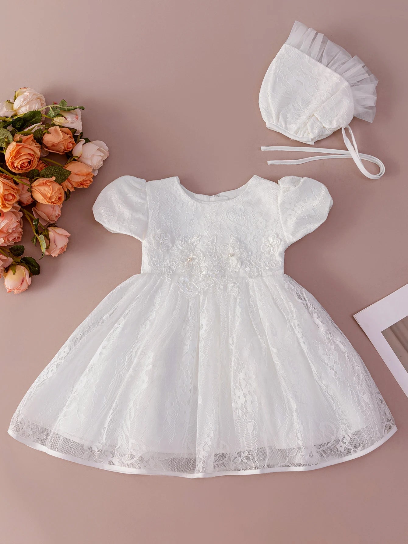 Infant White Lace Baptismal Dress
