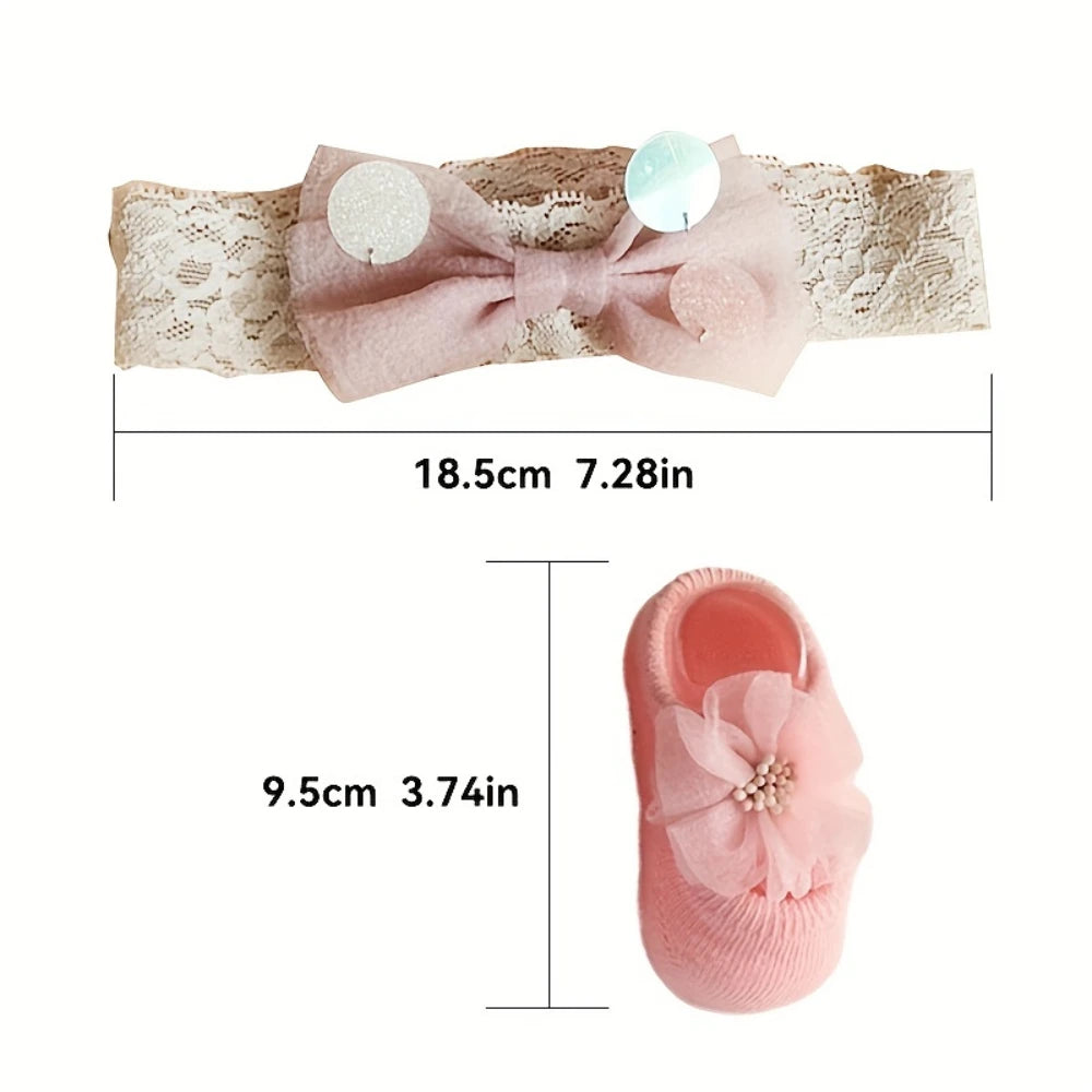 Baby Girl Socks & Bow Set