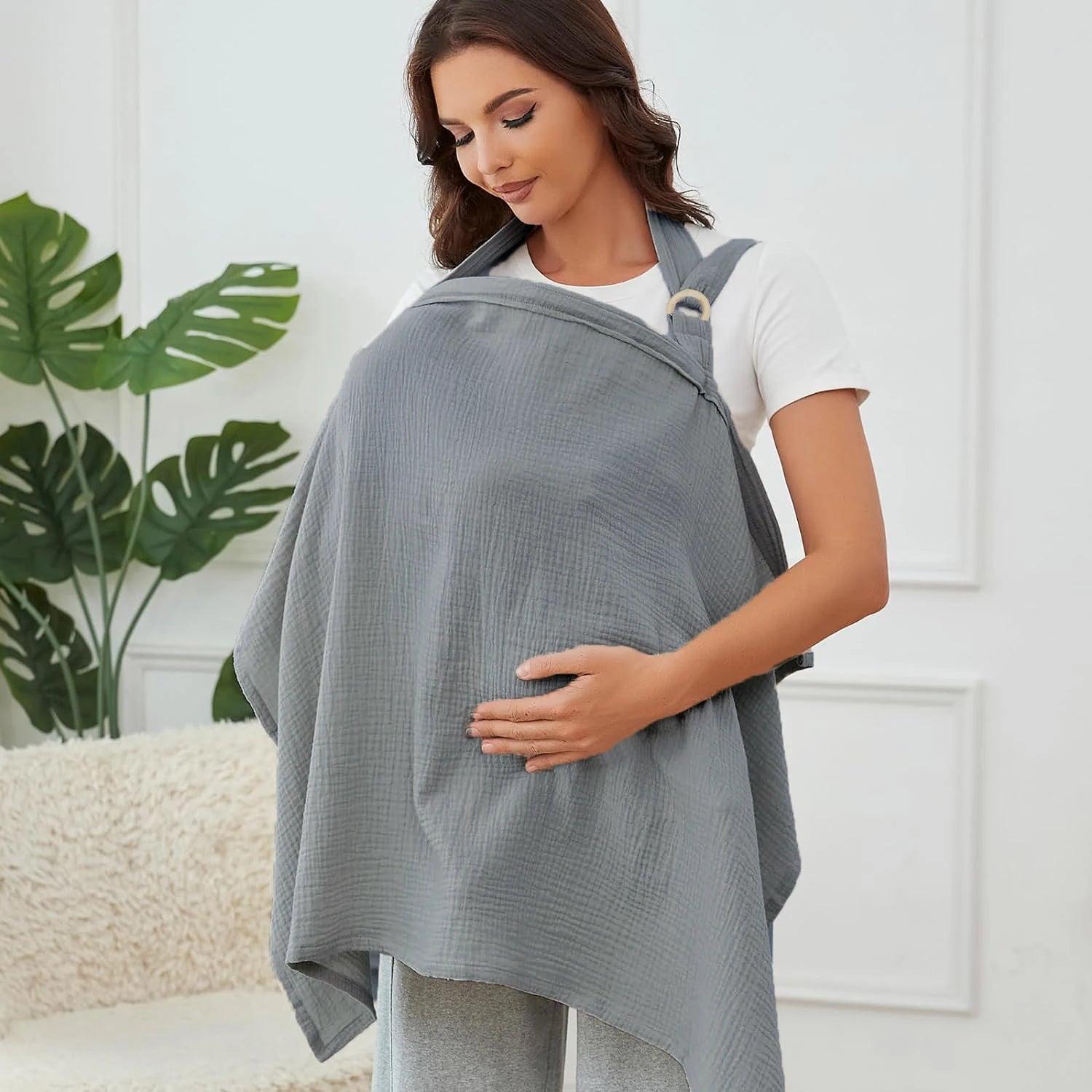 Muslin Nursing Cover with Arch Neckline