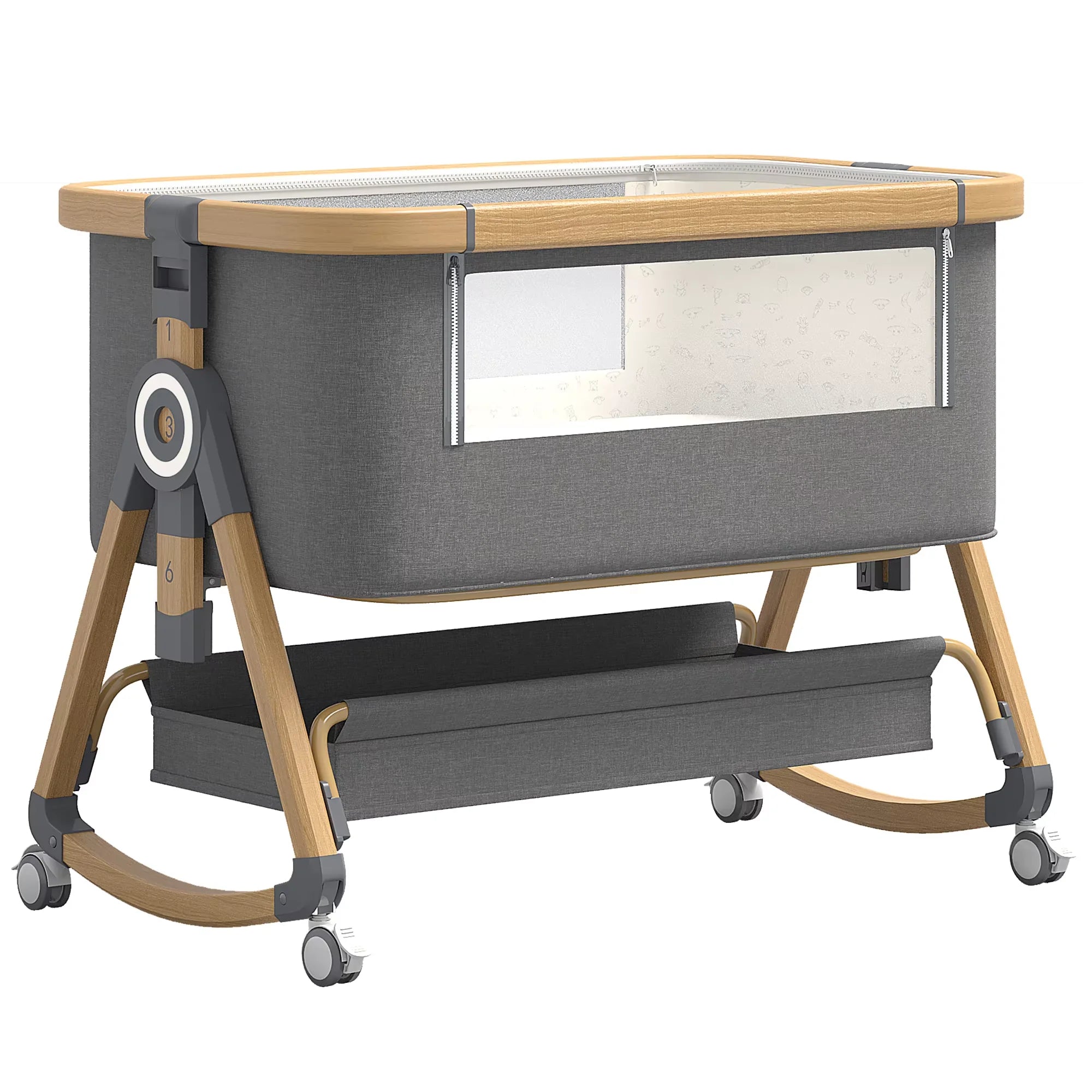 3-in-1 Bedside Baby Crib with Mosquito Net